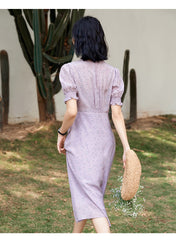 Vestido maxi floral de seda pura de cuello en V con corbata de cintura