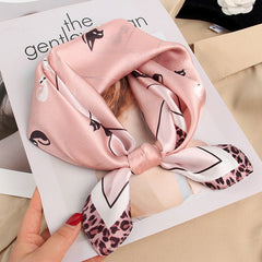 21X21 Women Versatile Mulberry Silk Chic Printed Square Silk Scarf