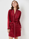 22 Momme Contrasting Silk Cami Pajamas Robe Set for Women