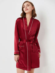 22 momme en pyjamas de camis de soie contrastant set pour les femmes