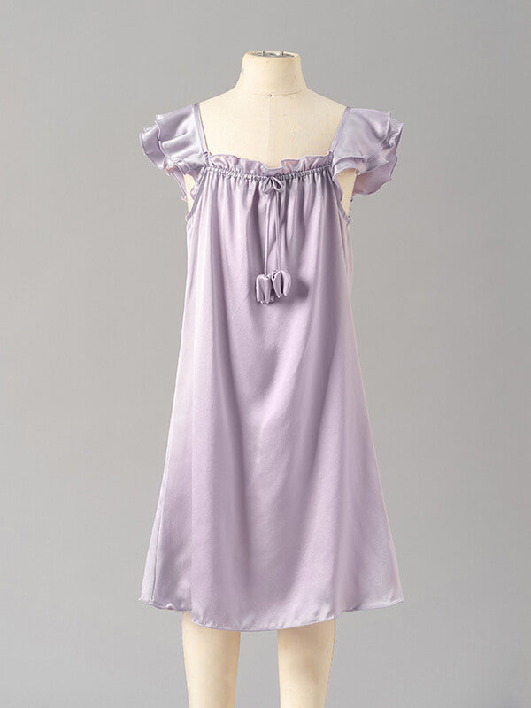 22 Momme Sweet Ruffled Silk Dress For Girls