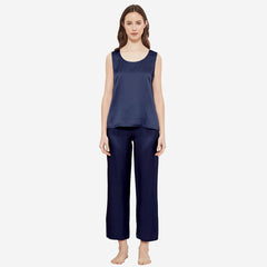 Pyjama 100% en soie réglemente les vêtements de nuit de luxe sans manches pyjamas en soie sans manches