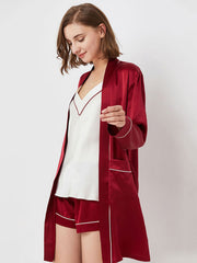 22 momme en pyjamas de camis de soie contrastant set pour les femmes