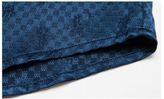 Classic Collar Men’s 100% Silk Jacquard Slim Fit Shirt