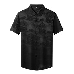 100% Silk Men’s Short-Sleeve Casual & Office Style Jacquard Shirt