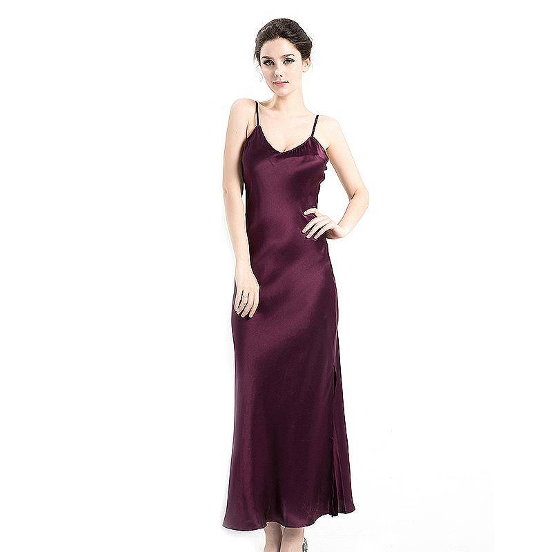 Women's Silk Luxury Long Full Length Nightgown Nightdress