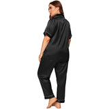Conjunto de pijama de seda de talla grande o conjunto de pijama superior de pijama de seda para mujer