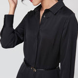 Women Silk Dresses 100% Real Long Sleeve Mulberry Silk Dress
