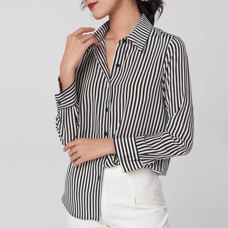 Long Sleeved 100 Silk Shirt 2 main image 1