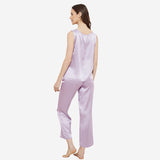 Conjunto de pijama de seda 100%, ropa de dormir de lujo, camisetas de seda sin mangas, pijamas