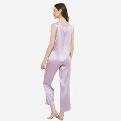 Pyjama 100% en soie réglemente les vêtements de nuit de luxe sans manches pyjamas en soie sans manches