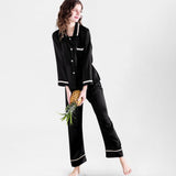 100% Mulberry Silk Luxury Full Length Long  Silk Pajama Set for Women - DIANASILK