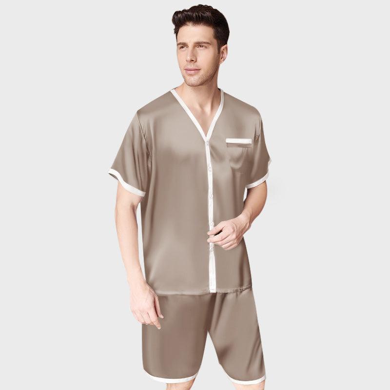  KXDFDC Short Sleeved Heavyweight Silk Nightwear Set