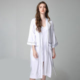 100% Silk V Neckline Full Length Breathably Silk Robe for Bridesmaids (multi-colors) - DIANASILK