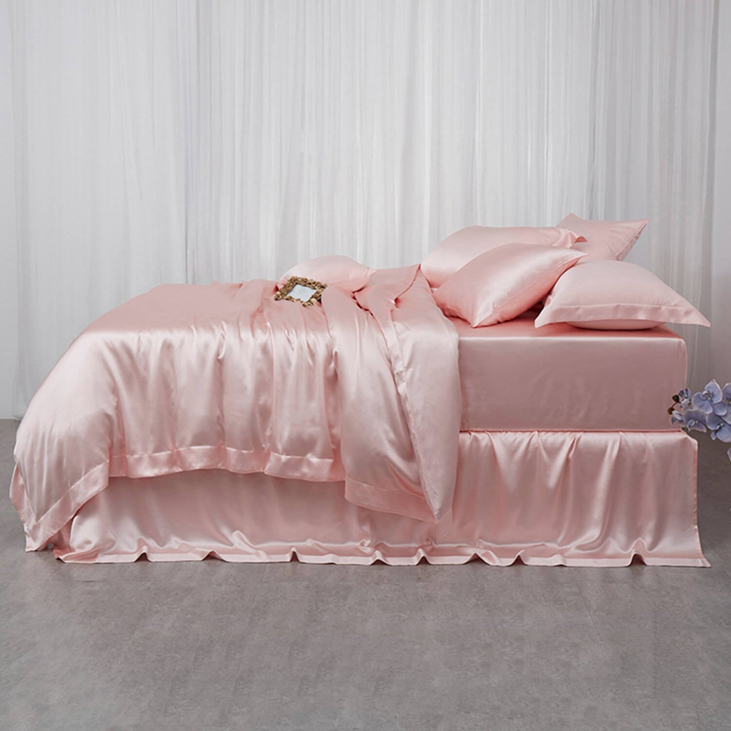 22 Momme 3PCS Duvet Cover Set Seamless Luxury Silk Bedding Set - DIANASILK