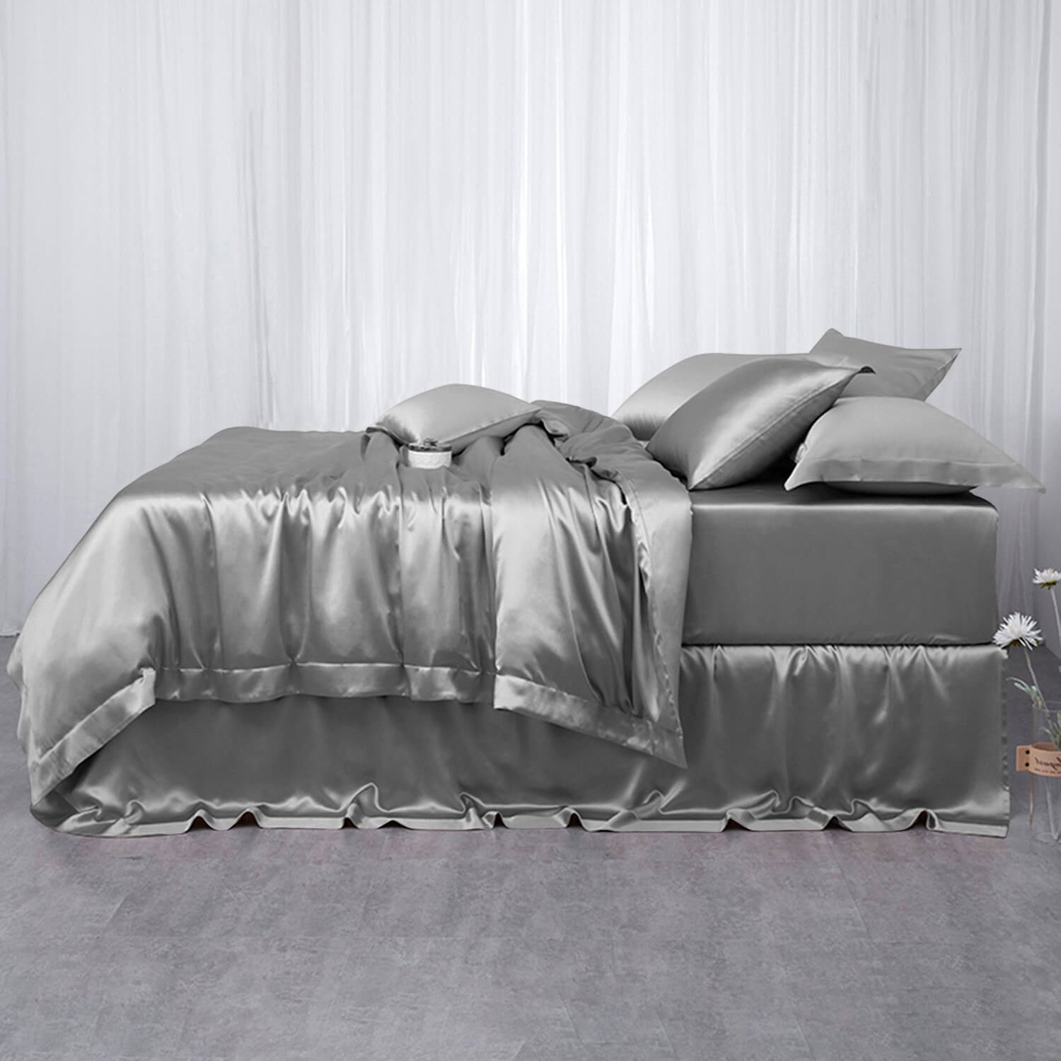 22 Momme 4PCS Duvet Cover Set (flat sheet) Silk Bedding Set - DIANASILK