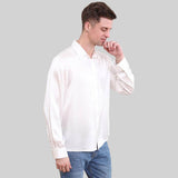 22 Momme Classic Business Mens Silk Shirts Long Sleeves Silk Top