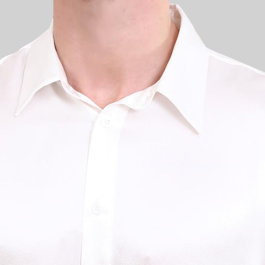 22 Momme Classic Business Chemises en soie pour hommes Haut à manches longues en soie