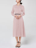 Robe en soie boutonnée à manches longues et taille haute 22 Momme