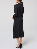 Robe en soie boutonnée à manches longues et taille haute 22 Momme