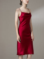 22 momme en soie coud-coude robe glissante pour les femmes