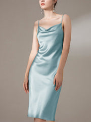 22 momme en soie coud-coude robe glissante pour les femmes