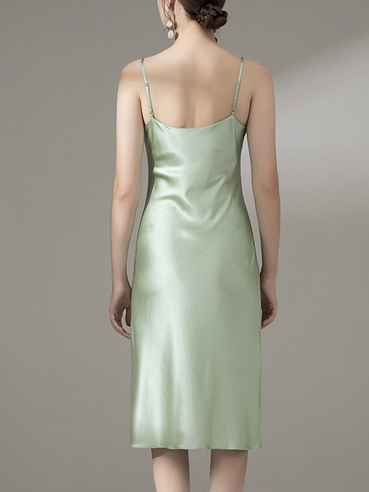 22 Momme Sexy Silk Cowl Neck Slip Dress for  Women