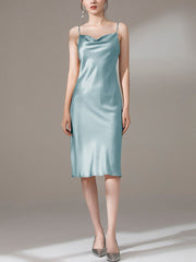 22 momme en soie coud-coude robe glissante pour les femmes
