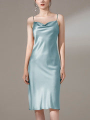 22 momme en soie coud-coude robe glissante pour les femmes