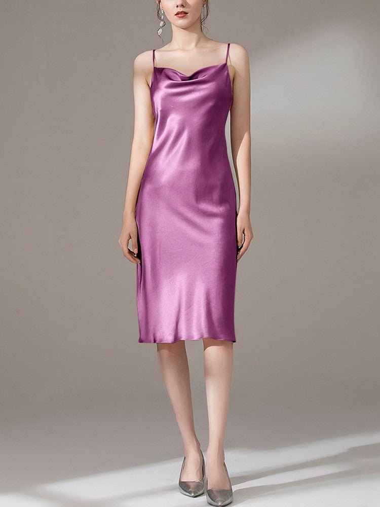 purple cowl neck slip dress Close to Your Heart Plum Purple Satin Jacquard Cowl Slip Dress