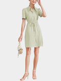 22 Momme Summer Short-Sleeve Button Down Silk Dress