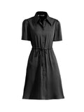 22 Momme Summer Vestido de seda de manga corta con botones