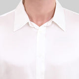 22MM Luxury Short-Sleeves Silk Shirts For Men Pure Color Silk Top