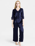 Pure 22 Momme 100% Mulberry Silk Luxury Full Length Long Silk Pajamas for Women - DIANASILK