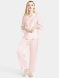 Pure 22 Momme 100% Mulberry Silk Luxury Full Length Long Silk Pajamas for Women - DIANASILK