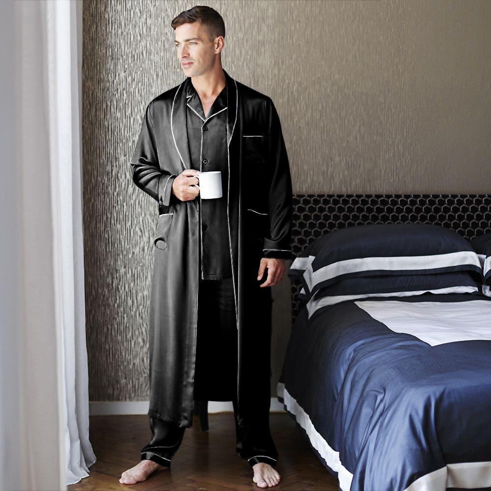 Personalized Monogrammed Men's Gray Waffle Robe Custom Name Robe Groomsman  Gift Bathrobe Best Man Gift Nightgown Home Cloth