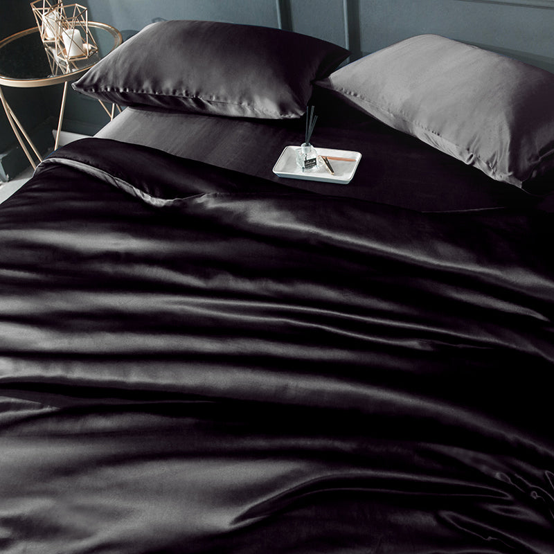 19 Momme 3PCS Bettbezug-Set Nahtlose Luxus-Seidenbettwäsche-Sets