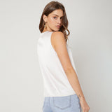 Schicke Damen-Seidenbluse mit V-Ausschnitt, 100 % Maulbeerseide, ärmelloses Seidenhemd
