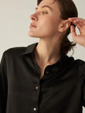 Chemisier en soie à manches longues classique 100% 22MM Mulberry Silk Top pour femme