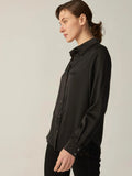 Chemisier en soie à manches longues classique 100% 22MM Mulberry Silk Top pour femme
