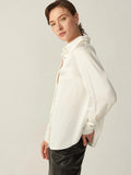 Chemisier en soie à manches longues classique 100% 22MM Mulberry Silk Top pour femme