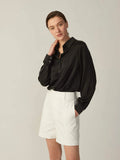 Chemisier en soie à manches longues classique 100% 22MM Mulberry Silk Top pour femme