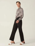 Classic Gorgeous Silk Shirt  Long Sleeves Collared Silk Blouse for Women