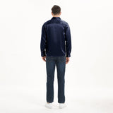 Camisas de seda clásicas para hombre Camisa de seda de negocios con botones ocultos de manga larga