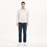Camisas de seda clásicas para hombre Camisa de seda de negocios con botones ocultos de manga larga