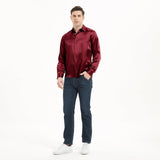 Camisas de seda clásicas para hombre Camisa de seda de negocios con botones ocultos de manga larga