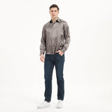Camisas de seda clásicas para hombre Camisa de seda de negocios con botones ocultos de manga larga