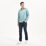 Camisas de seda clásicas para hombre Camisa de seda de negocios con botones ocultos de manga larga