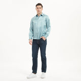 Camisas de seda clásicas para hombre Camisa de seda de negocios con botones ocultos de manga larga