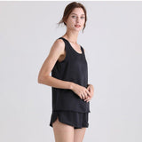 Classic Short Silk Pajamas Set Sleeveless Women Silk sleepwear - DIANASILK